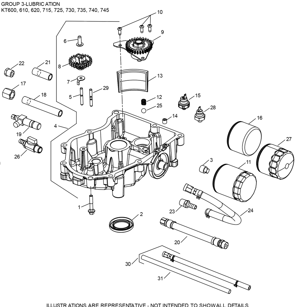 Kt715-3066 Lubrication Diagram and Parts List for KT715-3066  Cub Cadet Engine